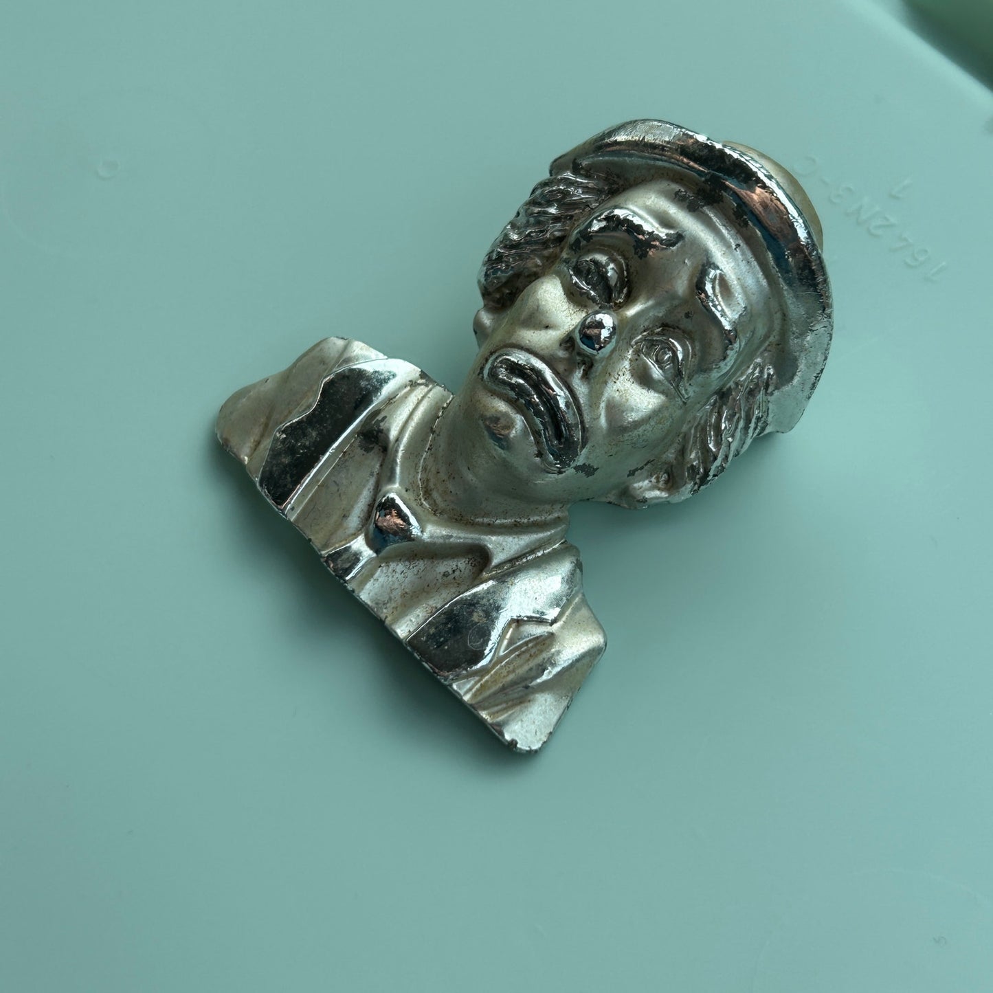 Vintage Emmett Kelly Sad Clown Brooch - Silver Tone Sad Pierrot Hobo Clown Pin - 2.25" Mid-Century Figural Jewelry