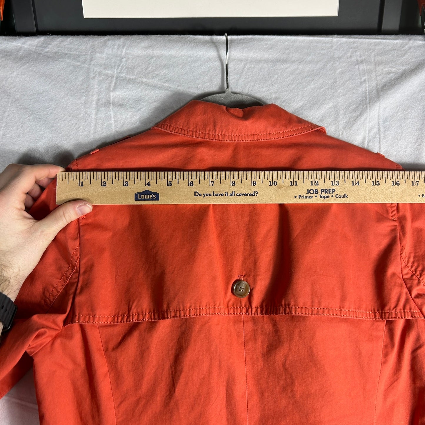 LOFT Petite Vibrant Coral Orange Trench Coat - Women’s LP - Striped Lining - Spring Jacket