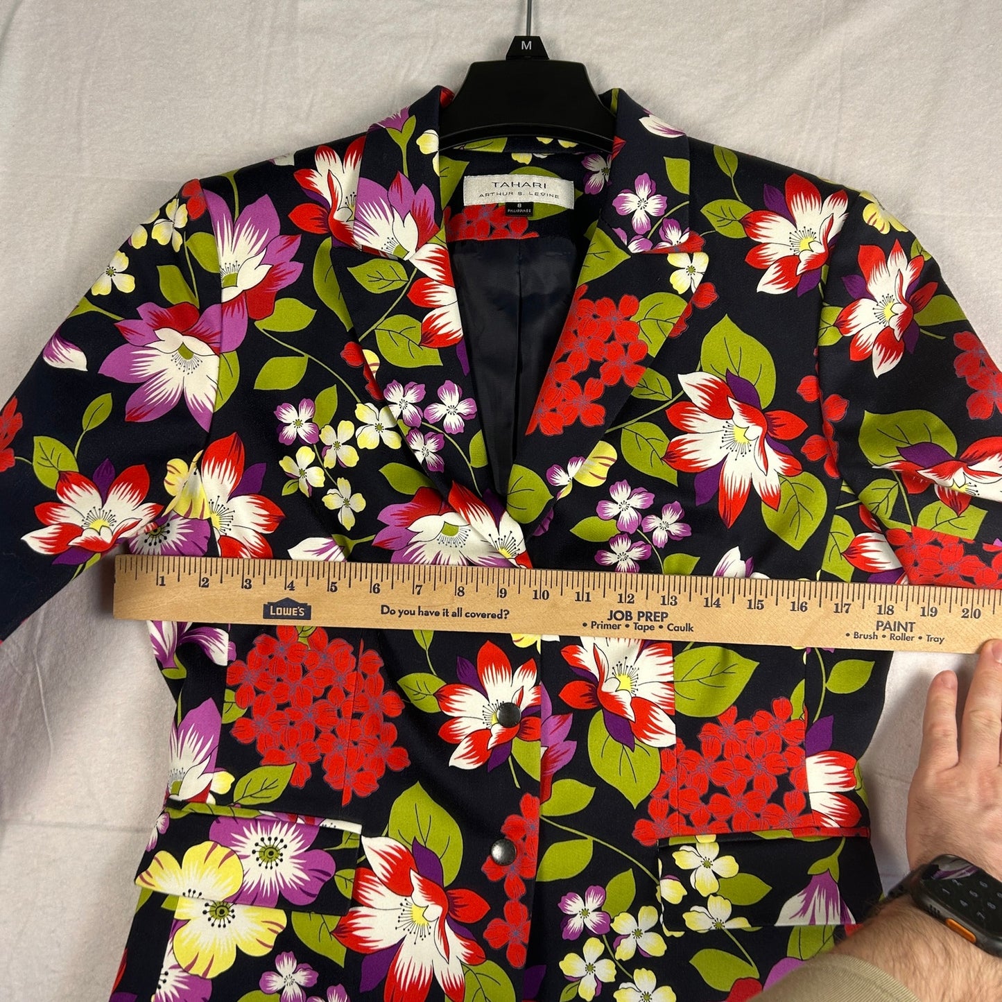 Tahari Arthur S. Levine Blazer Women's Floral Multi-Color Lined Snap Coat