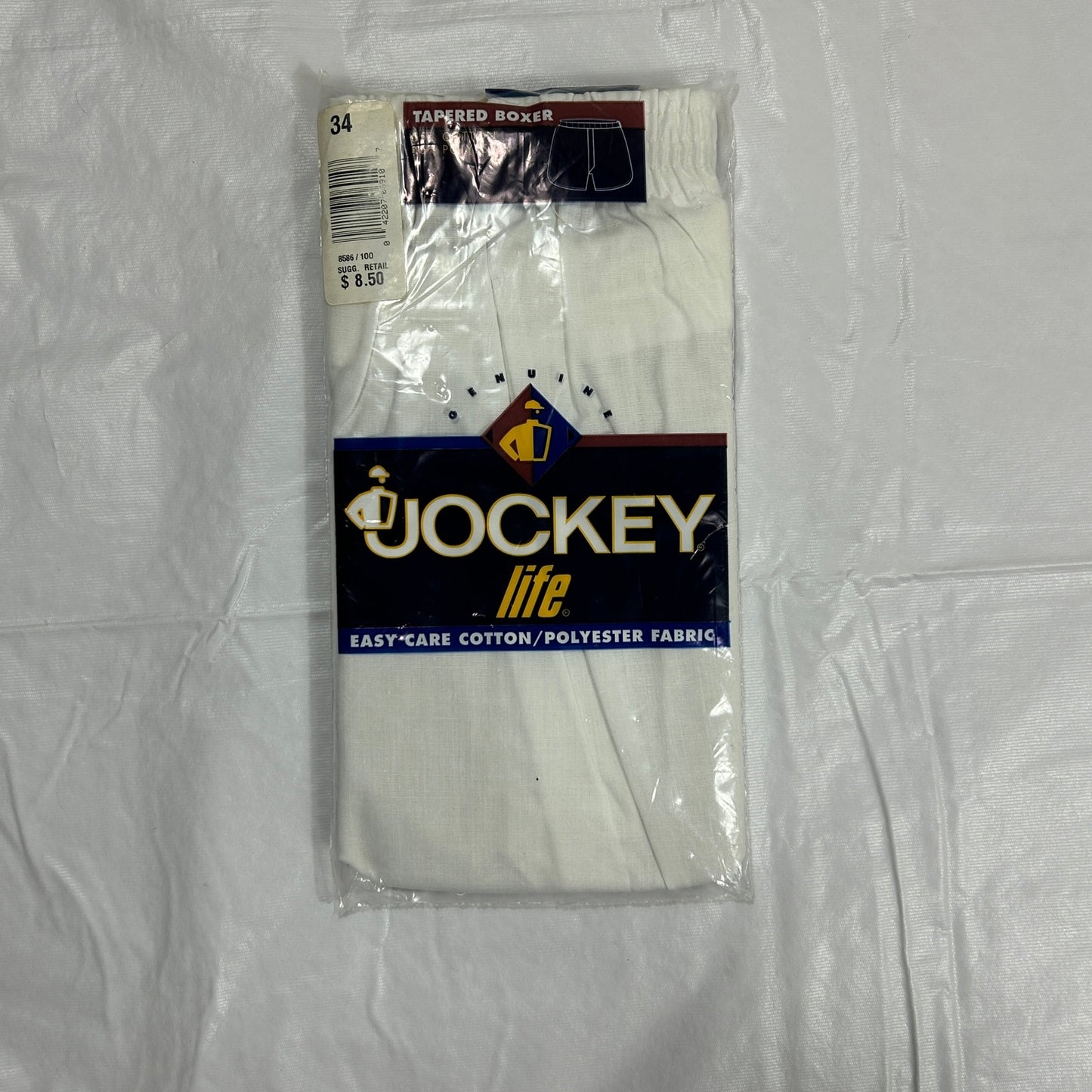 Vintage Jockey Life Men’s Tapered Boxers Size 34 White NIP New In Package, NWT