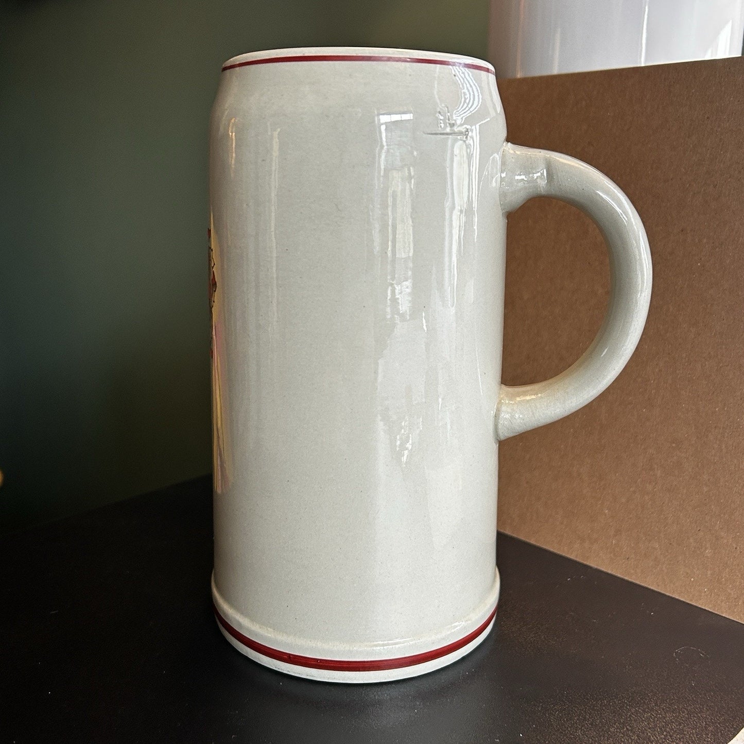 German Ceramic Beer Mug 1L Heidelberg Coat of Arms Breweriana