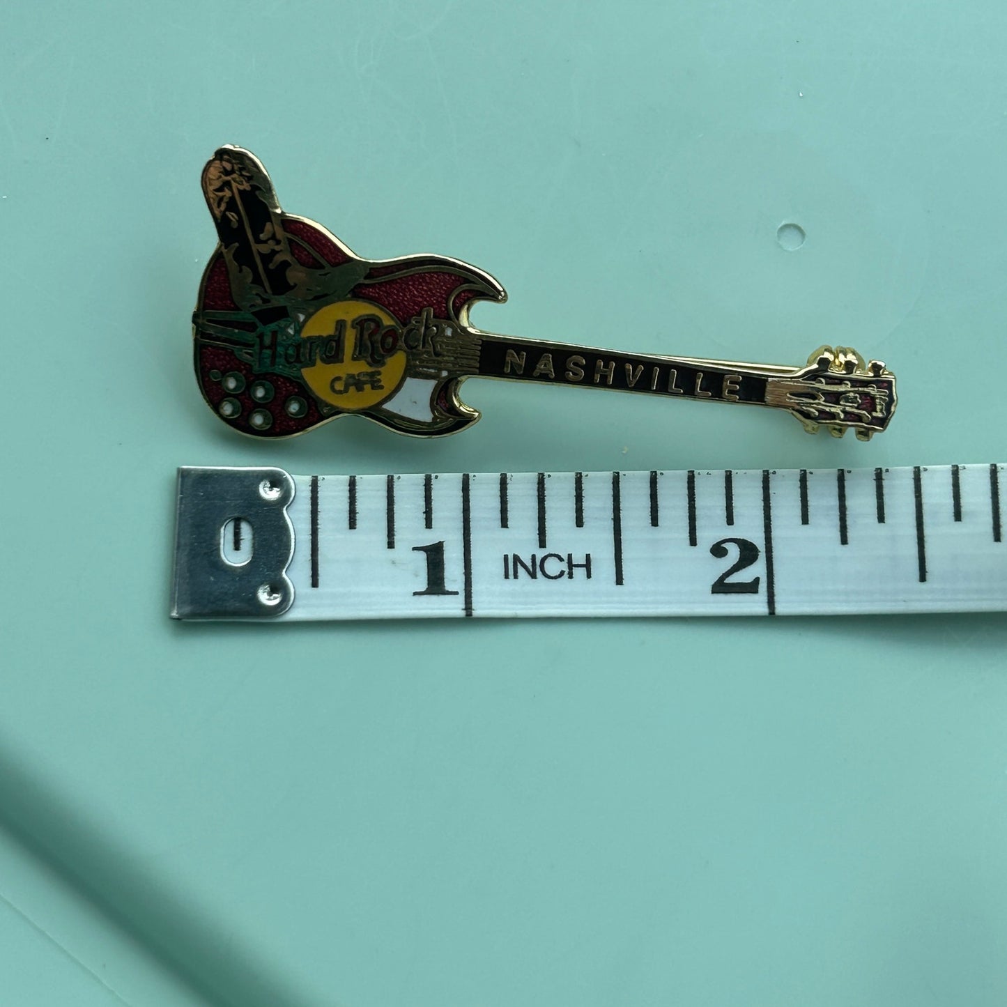 Vintage Hard Rock Cafe Nashville Guitar Pin Brooch Collectible Music Memorabilia