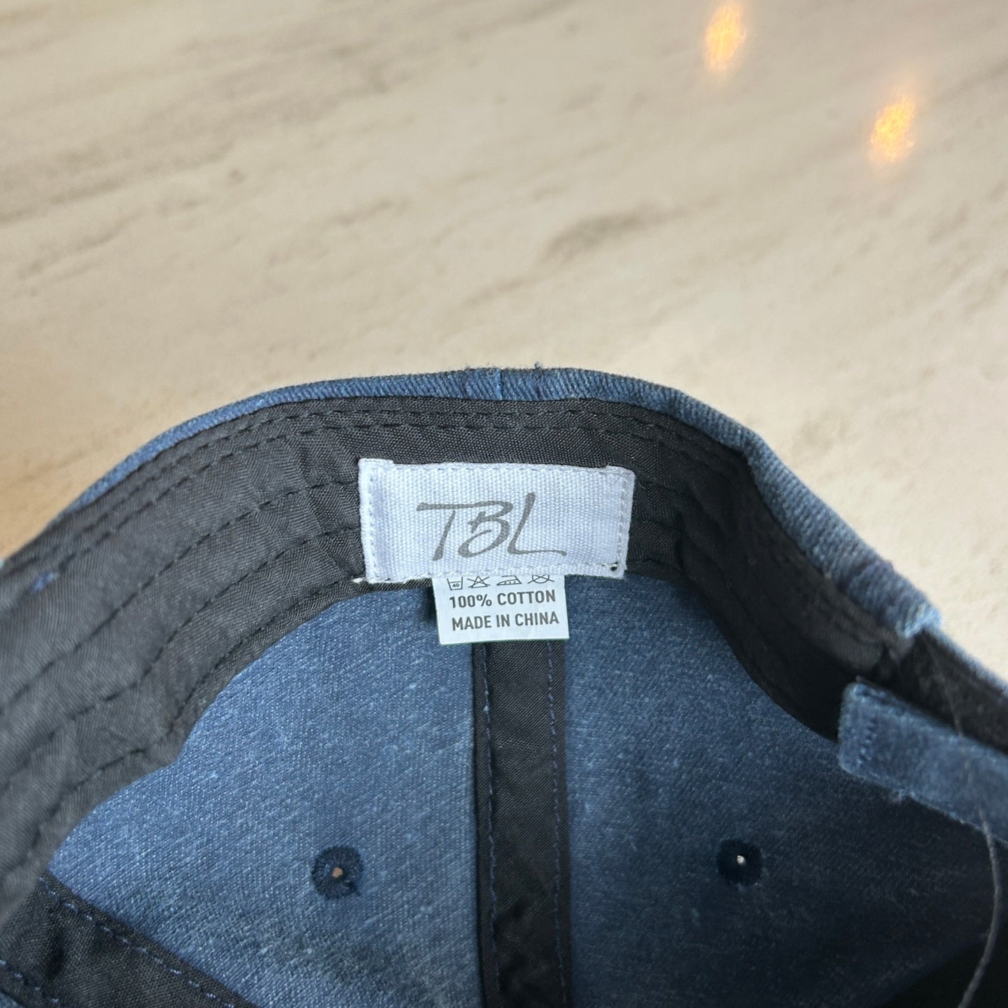 Vintage TBL Jamaica Souvenir Hat - Washed Navy Blue Denim - Palm Tree Logo