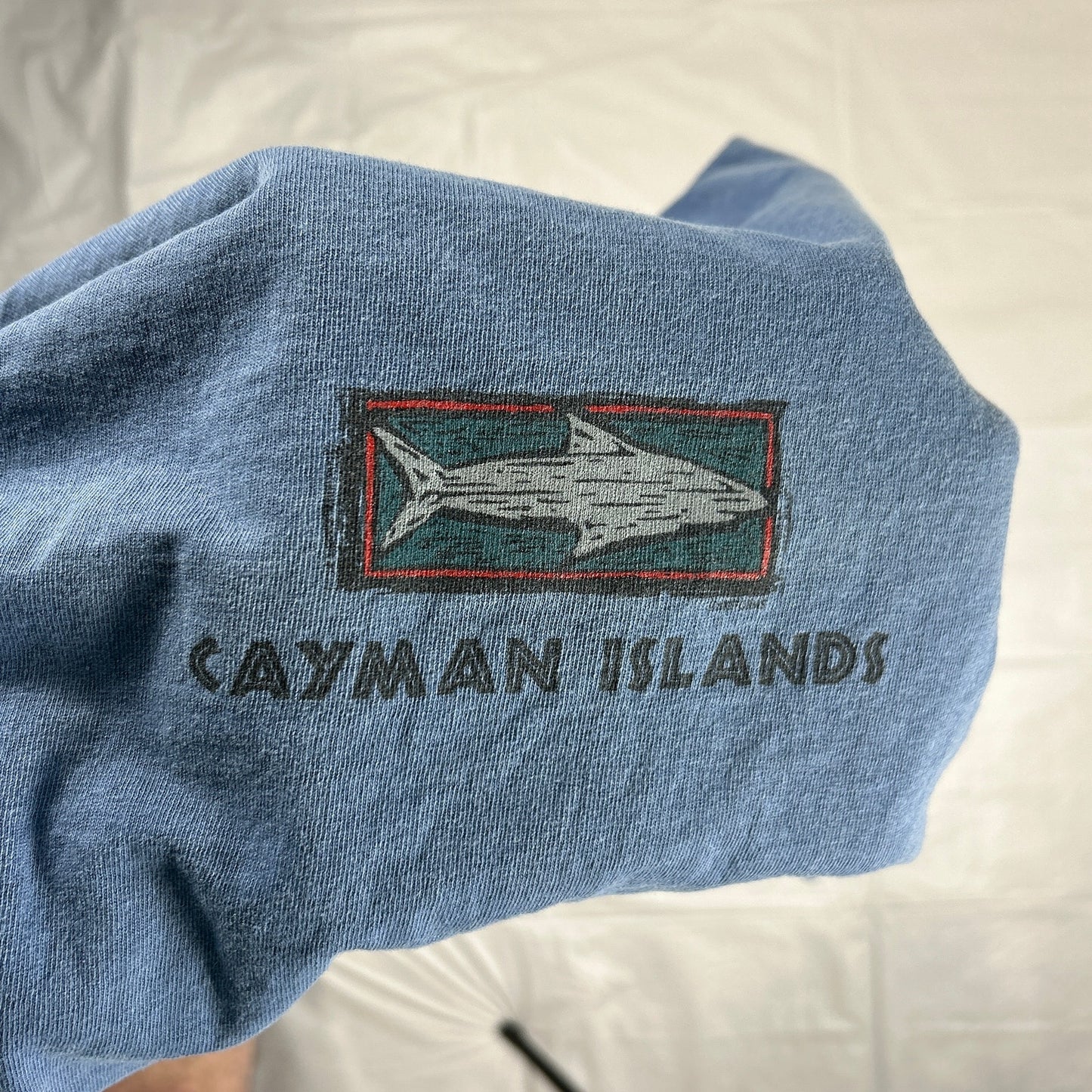 Vintage Artforms Cayman Islands Men's XL Fish Print T-Shirt All Over Graphic