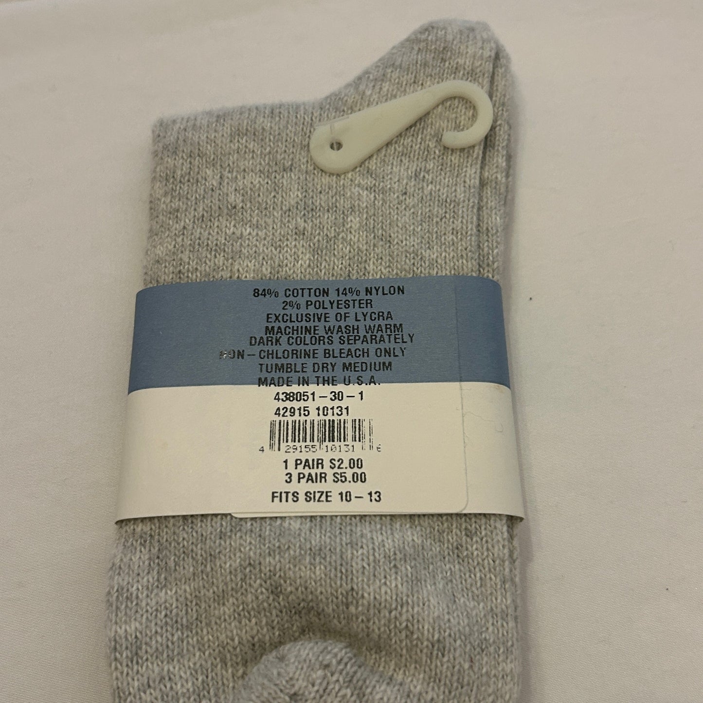 Vintage Old Navy Clothing Co. Crew Socks - Size 10-13 - NWT - Beige Marled