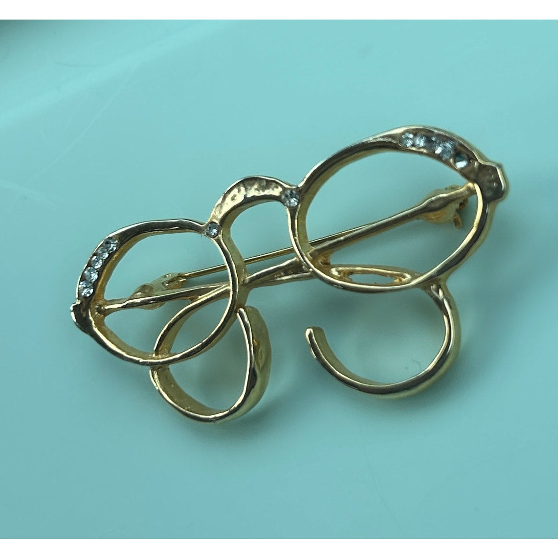 Vintage Gold Tone Eyeglasses Spectacles Brooch - Librarian Teacher Jewelry