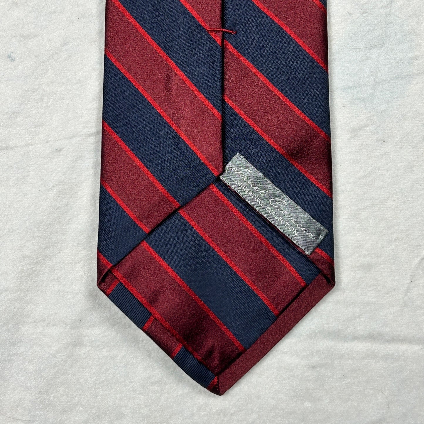 Daniel Cremieux Signature Collection Men’s Silk Tie, Navy & Burgundy Repp Stripe