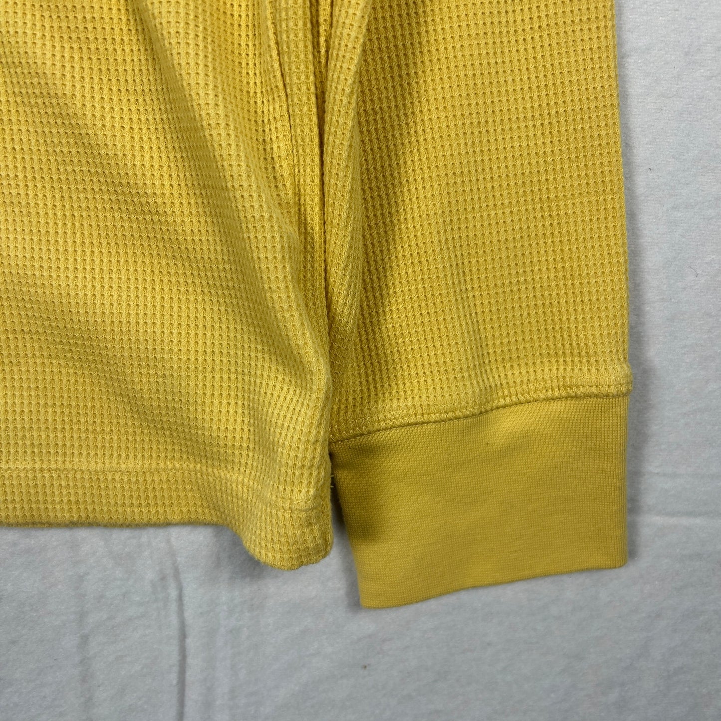 Gap Men’s Waffle Knit Thermal Long Sleeve Shirt - Mustard Yellow - Size Large