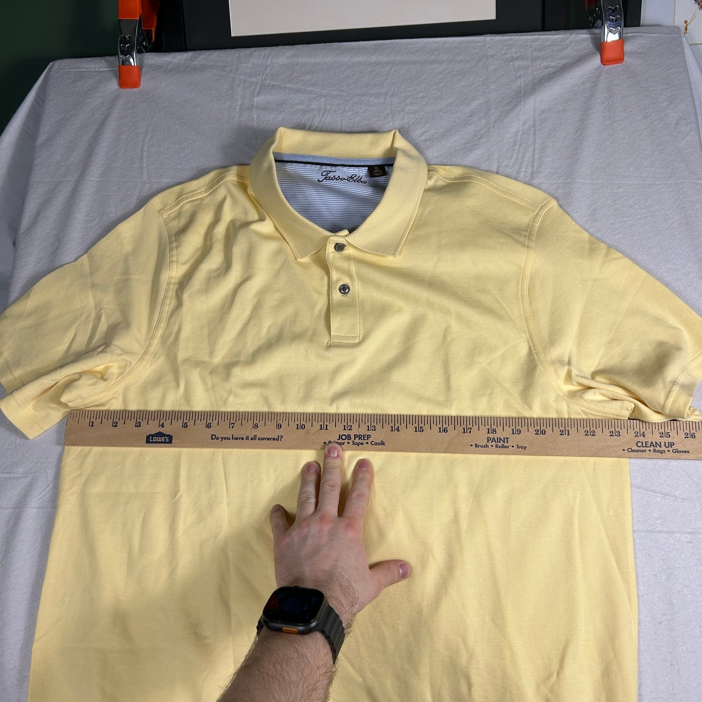 Tasso Elba Men’s Yellow Polo Shirt - Size XL - 100% Cotton - Short Sleeve Golf Casual