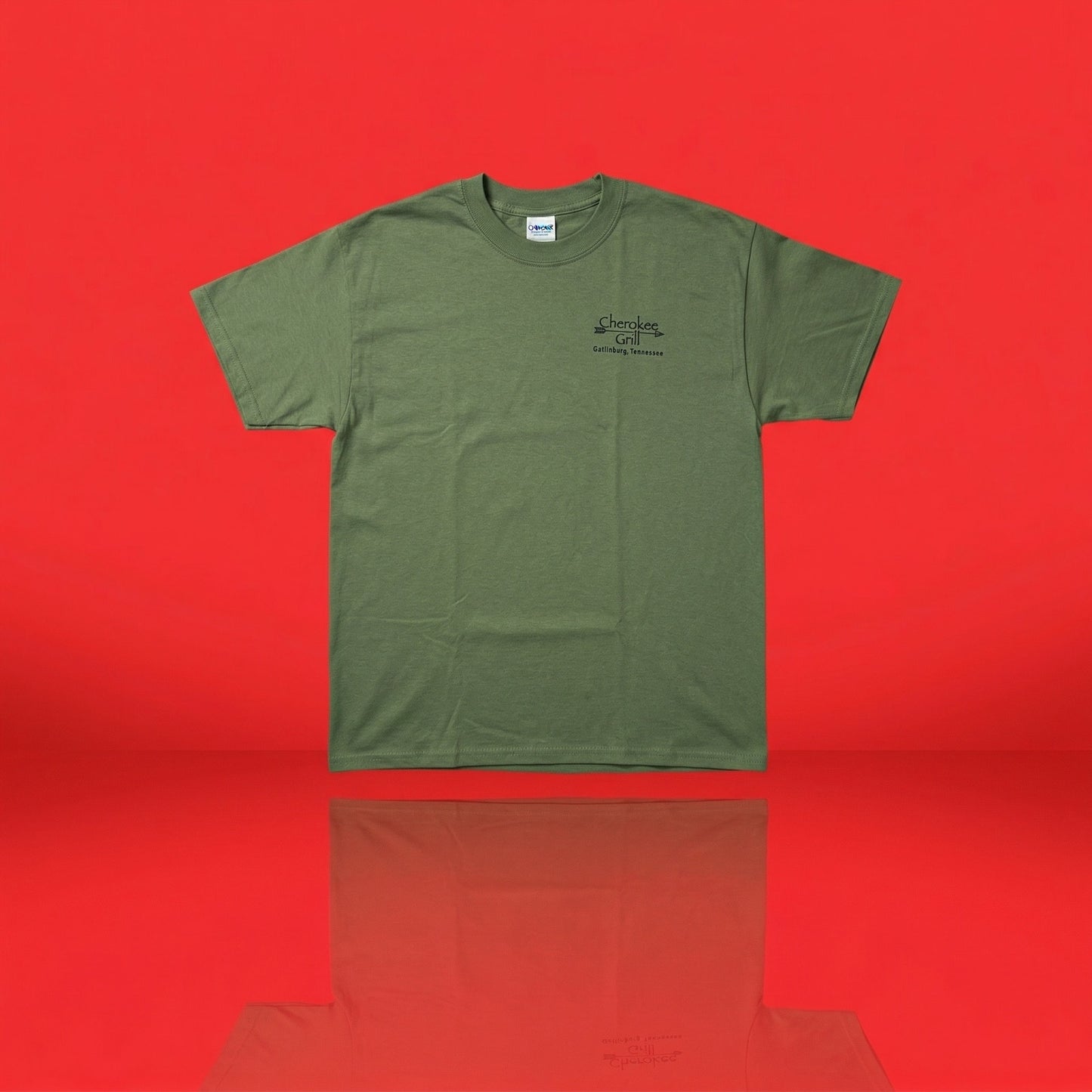 NWT Cherokee Grill Gatlinburg TN T-Shirt - Men's XL - Olive Green - Smoky Mountains