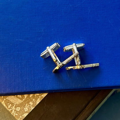Gun-Shaped Silver Gold Black Metal Cufflinks Bullet Back Men's Jewelry