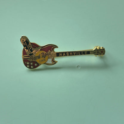 Vintage Hard Rock Cafe Nashville Guitar Pin Brooch Collectible Music Memorabilia