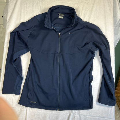 Nike Sphere Dry Full-Zip Track Jacket, Men's Large, Navy Blue, Base Layer