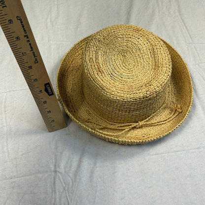 Scala Studio Women's Summer Sun Hat - Beige Woven Braid with Bow Accent