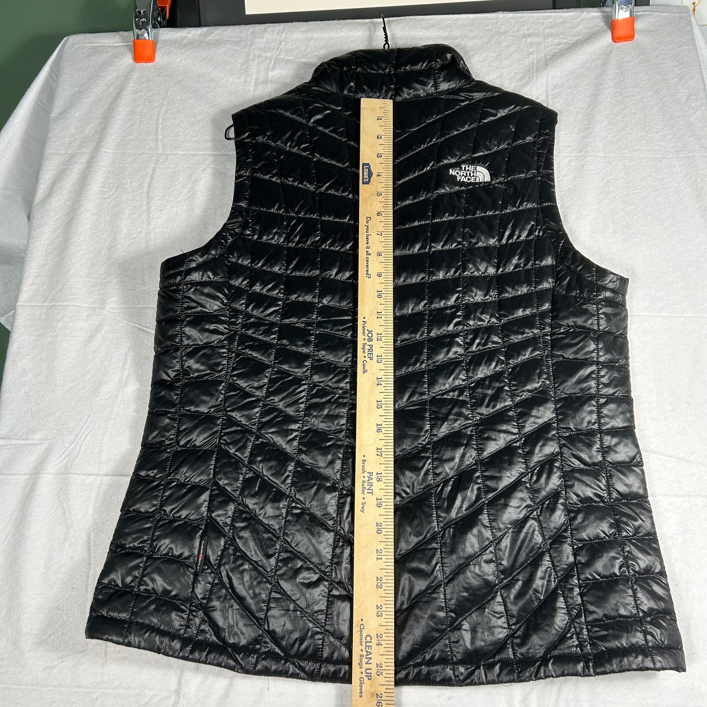 The North Face Women's Large Black Puffer Vest - 700 Down Fill Nuptse Style Winter Shell