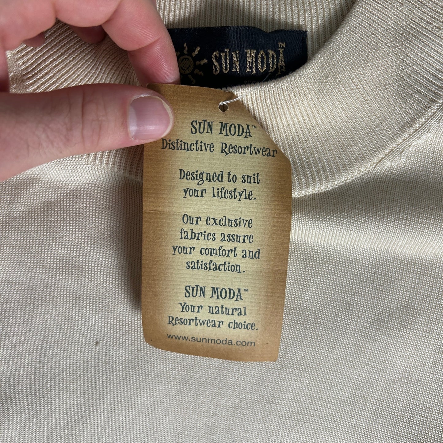 Sun Moda Resortwear Annapolis Silk Blend Mock Neck Sweater Mens Size L NWT