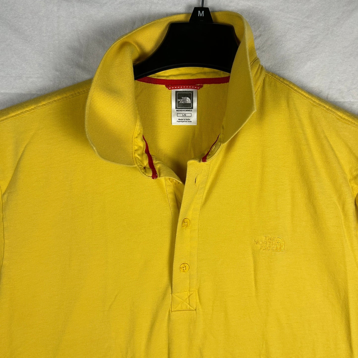 The North Face Men’s Pique Polo Shirt, Yellow, Embroidered Logo, Size Large