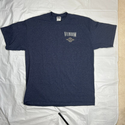 Vintage XL Holland America Line Veendam Embroidered T-Shirt Blue Stripe USA