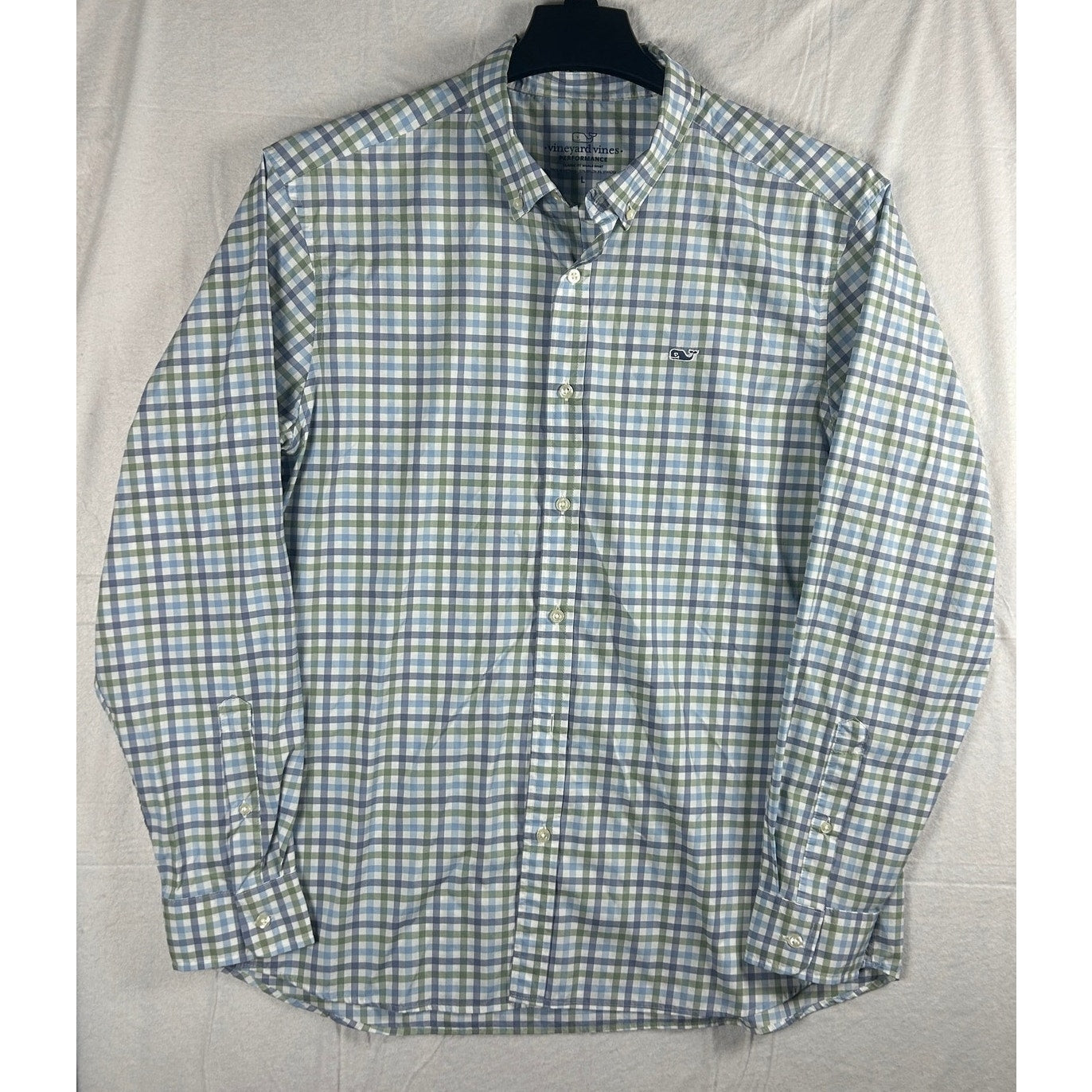 Vineyard Vines Performance Gingham Button Down Shirt Size L, Classic Fit