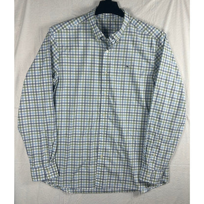 Vineyard Vines Performance Gingham Button Down Shirt Size L, Classic Fit