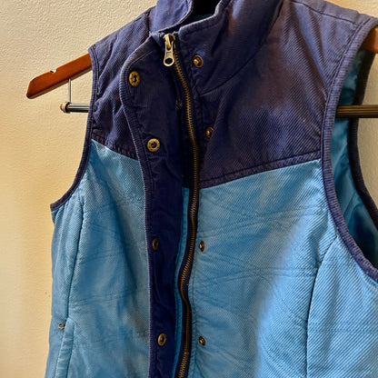 Magellan Outdoors Women's Medium Vest Blue Corduroy Zip