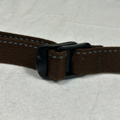 L.L. Bean Men’s Large OHAY7 Webbed Cloth Belt Brown Adjustable Metal Buckle