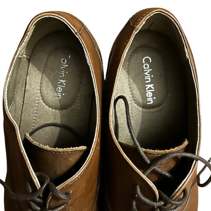 Calvin Klein Men's Bram Diamond Cap-Toe Oxford Shoes - Tan Brown - Size 11
