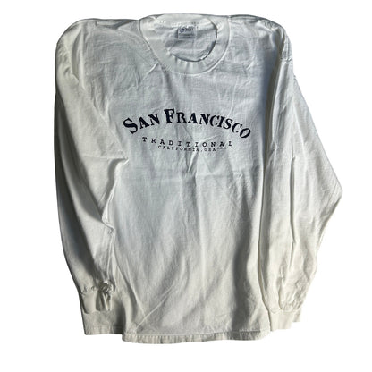 San Francisco Traditional Long Sleeve T-Shirt Mens Size XL White