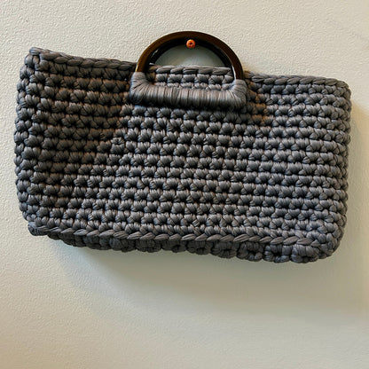 Handmade By Mochet Grey Chunky Crochet Knit Bag