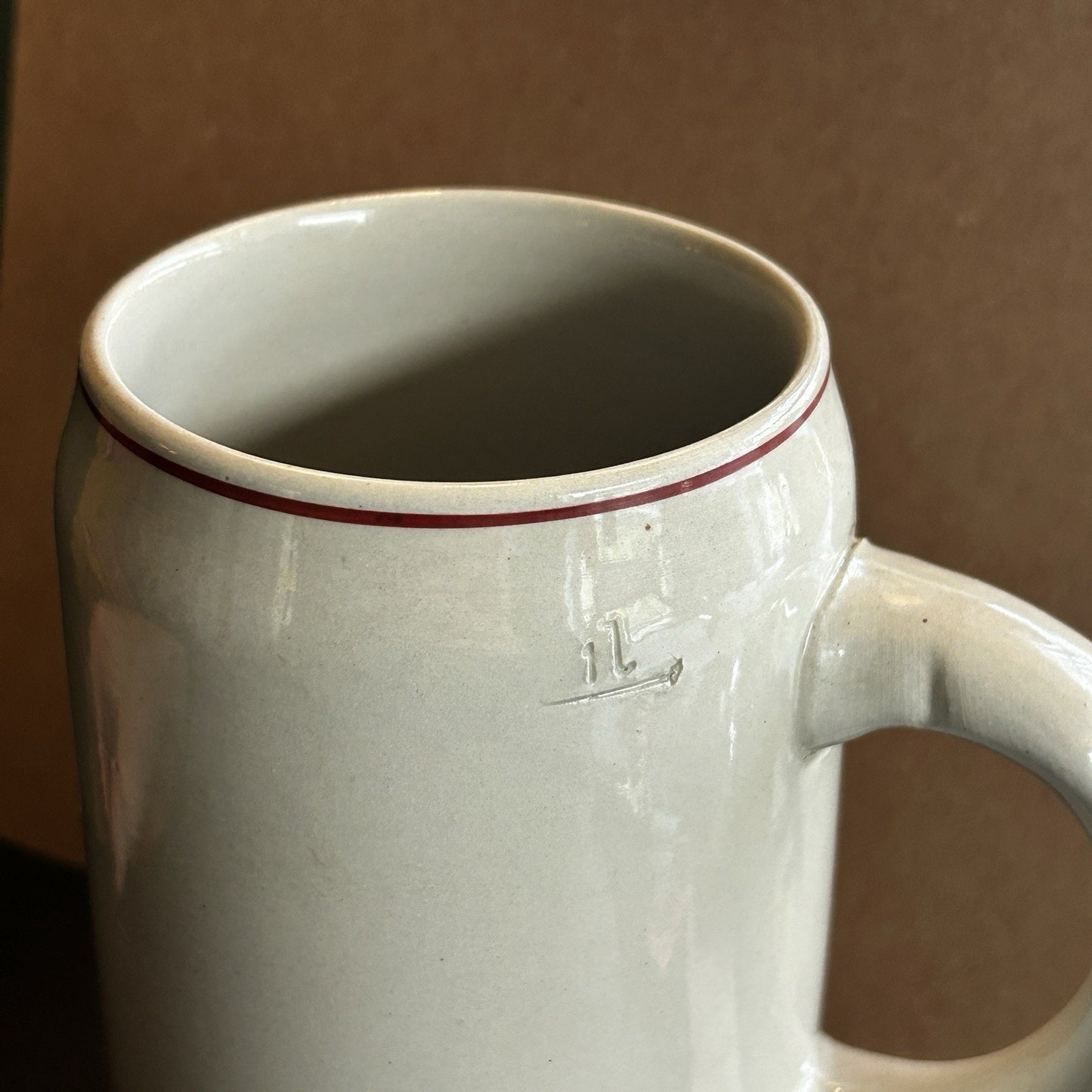 German Ceramic Beer Mug 1L Heidelberg Coat of Arms Breweriana