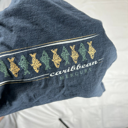 Vintage Gear for Sports Men’s XL Caribbean Mercury T-Shirt Navy Blue Fish Graphic