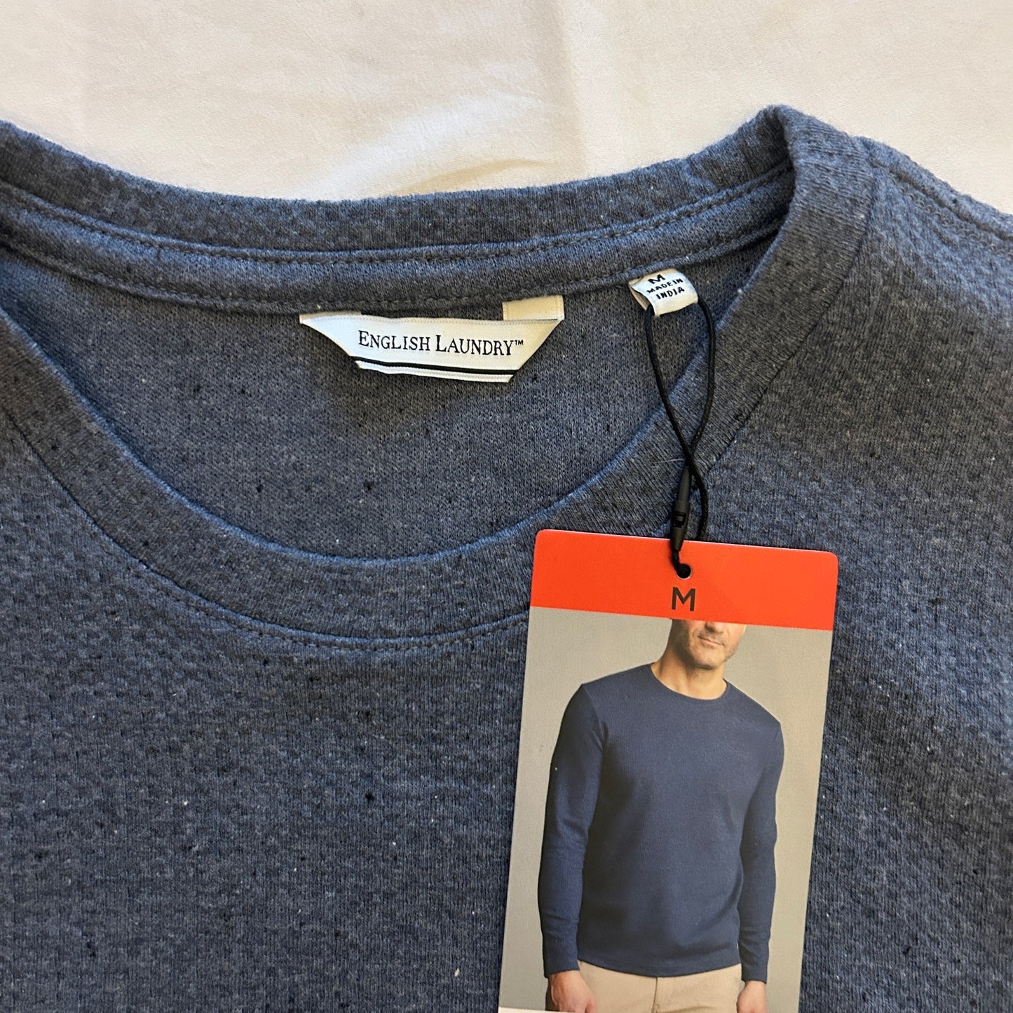 NWT English Laundry Men's Long Sleeve Comfort Stretch Pullover - Blue - Medium