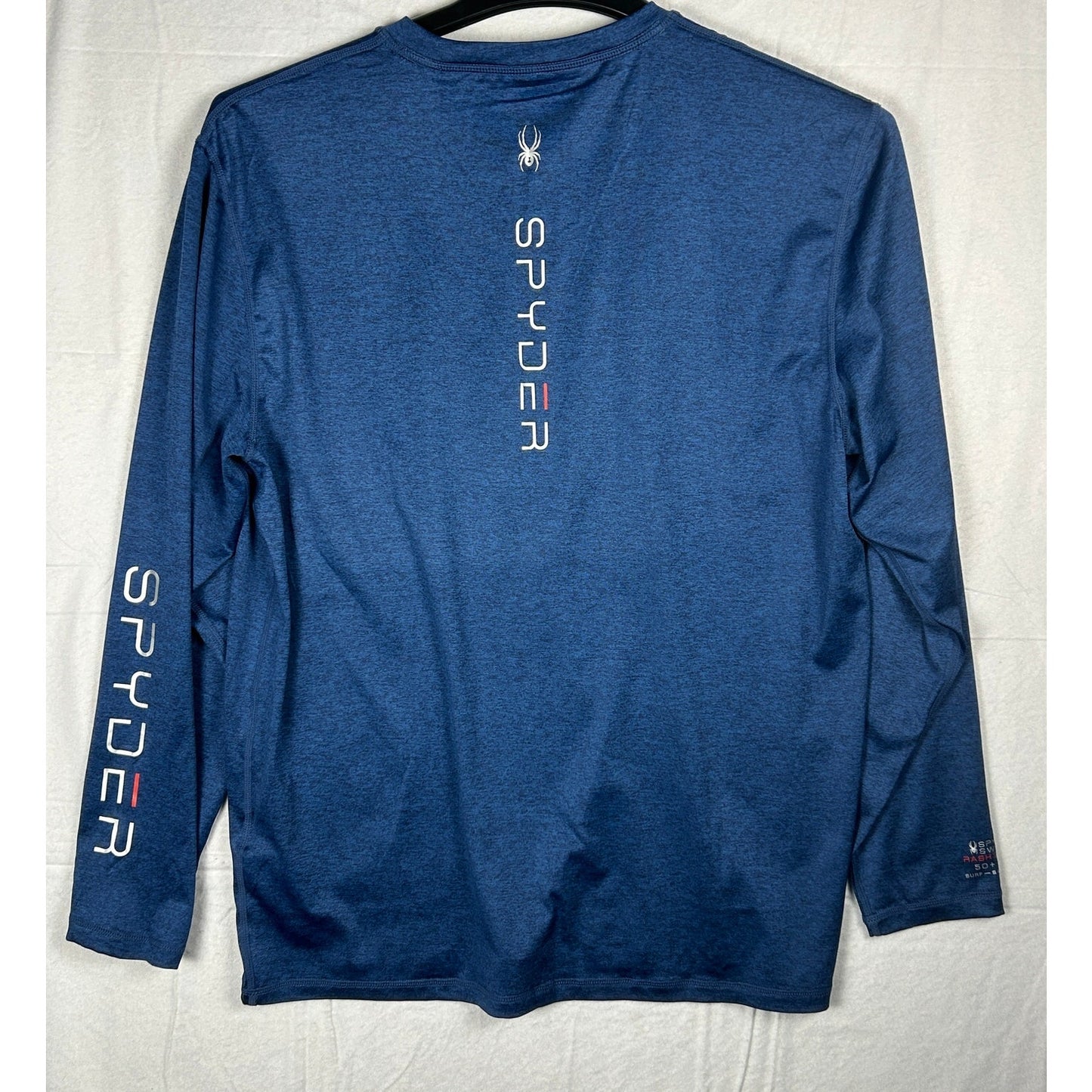 Spyder Swim Men’s Long Sleeve Rash Guard - Heathered Navy Blue - UPF 50+ - Size Medium