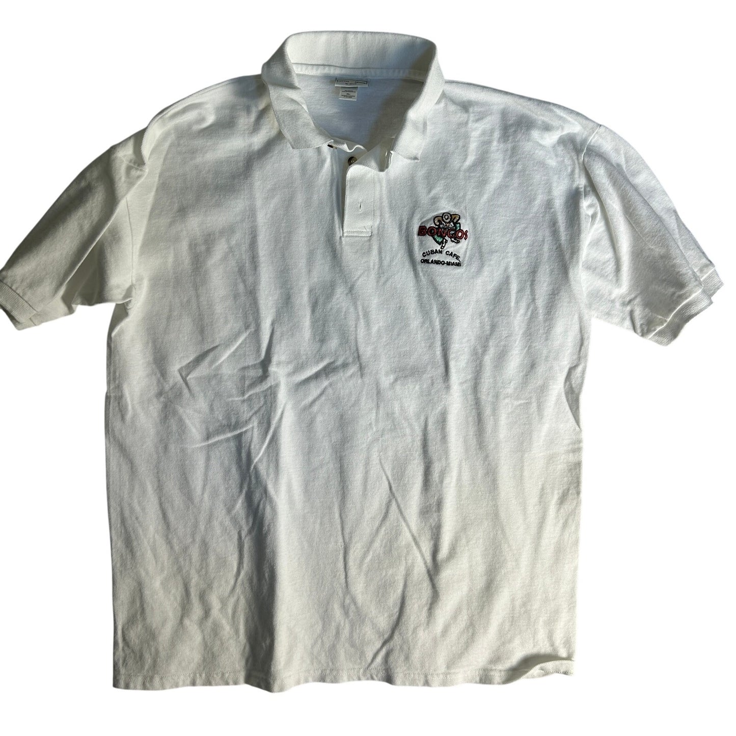 Bongos Cuban Cafe Orlando Miami Polo Mens Size XL White