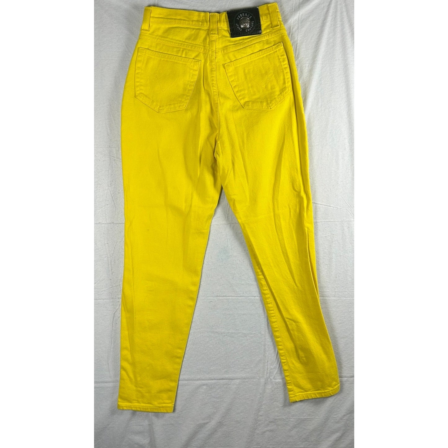 Vintage Versace Jeans Couture Men’s Size 26 Yellow High-Waisted Denim Jeans