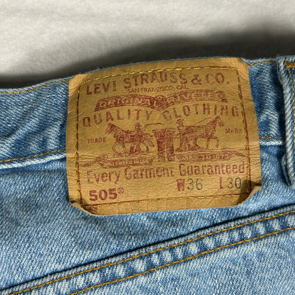Levi's 505 Regular Fit Men's Jeans - 36x30 - Authentic Worn Vintage Wash Denim