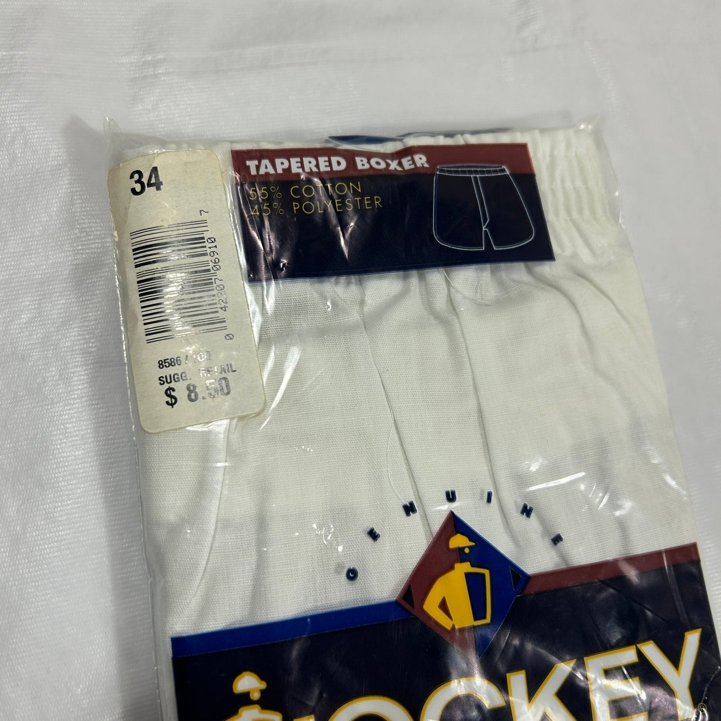 Vintage Jockey Life Men’s Tapered Boxers Size 34 White NIP New In Package, NWT