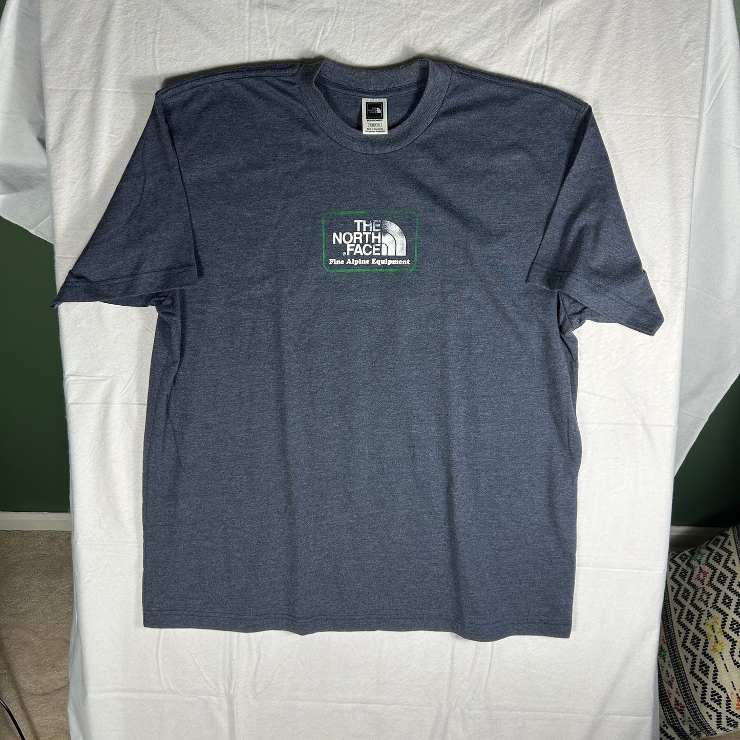 The North Face "Fine Alpine Equipment" Graphic Tee - Men’s XXL - Heather Navy Blue
