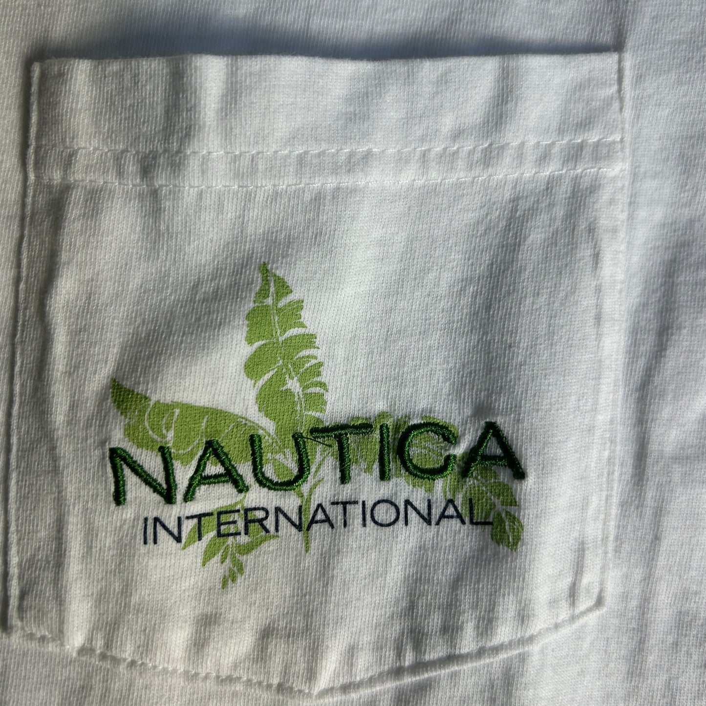 Nautica International Pocket T-Shirt Mens Size XL White