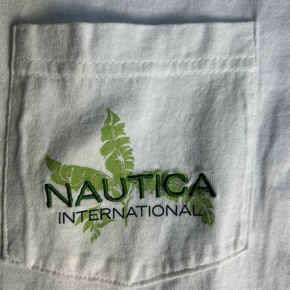 Nautica International Pocket T-Shirt Mens Size XL White