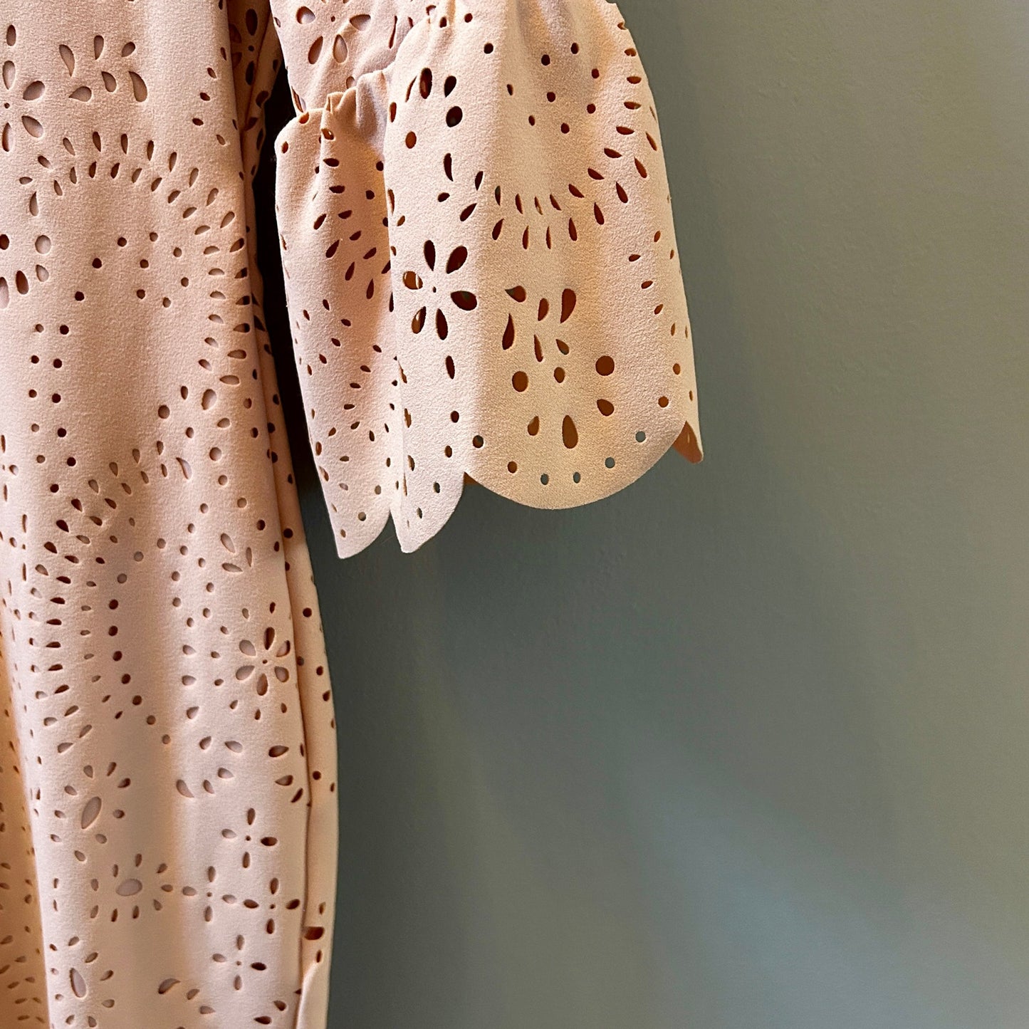 Calvin Klein Blush Pink Laser Cut Eyelet Dress Size 8