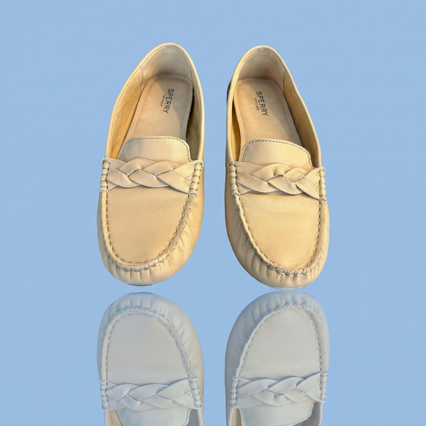 Sperry Top-Sider Women's 8.5 Tan Leather Braided Loafers