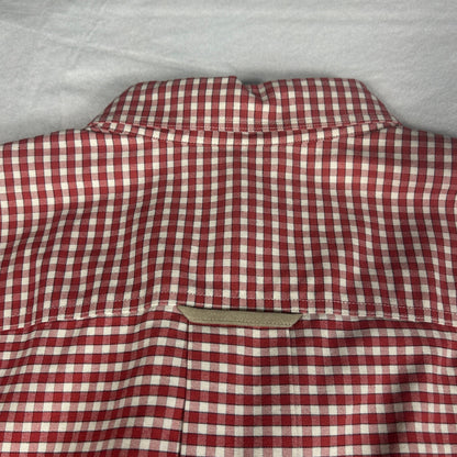 Orvis Men's Large Red & White Gingham Check Button Down Long Sleeve Shirt