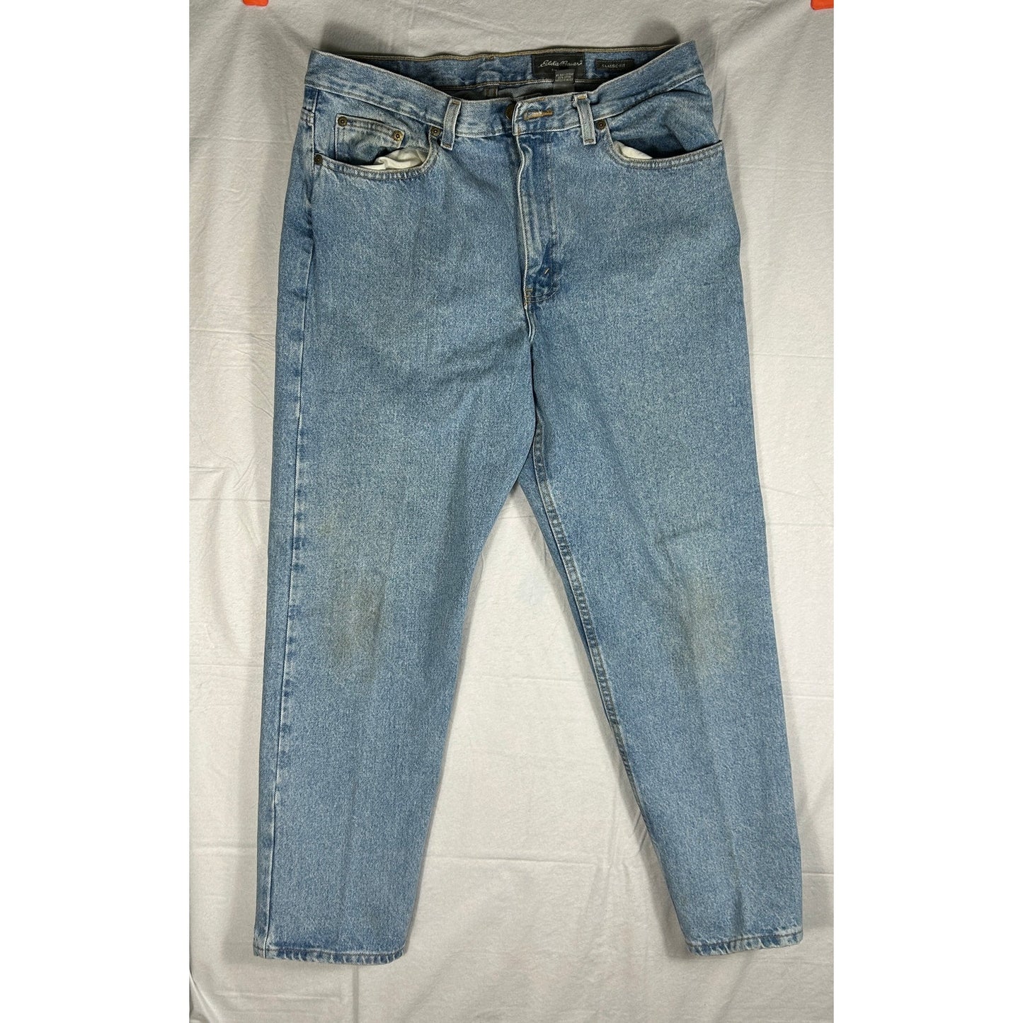 Eddie Bauer Classic Fit Light Wash Jeans, Men’s 35x30, Heavyweight Denim E4433
