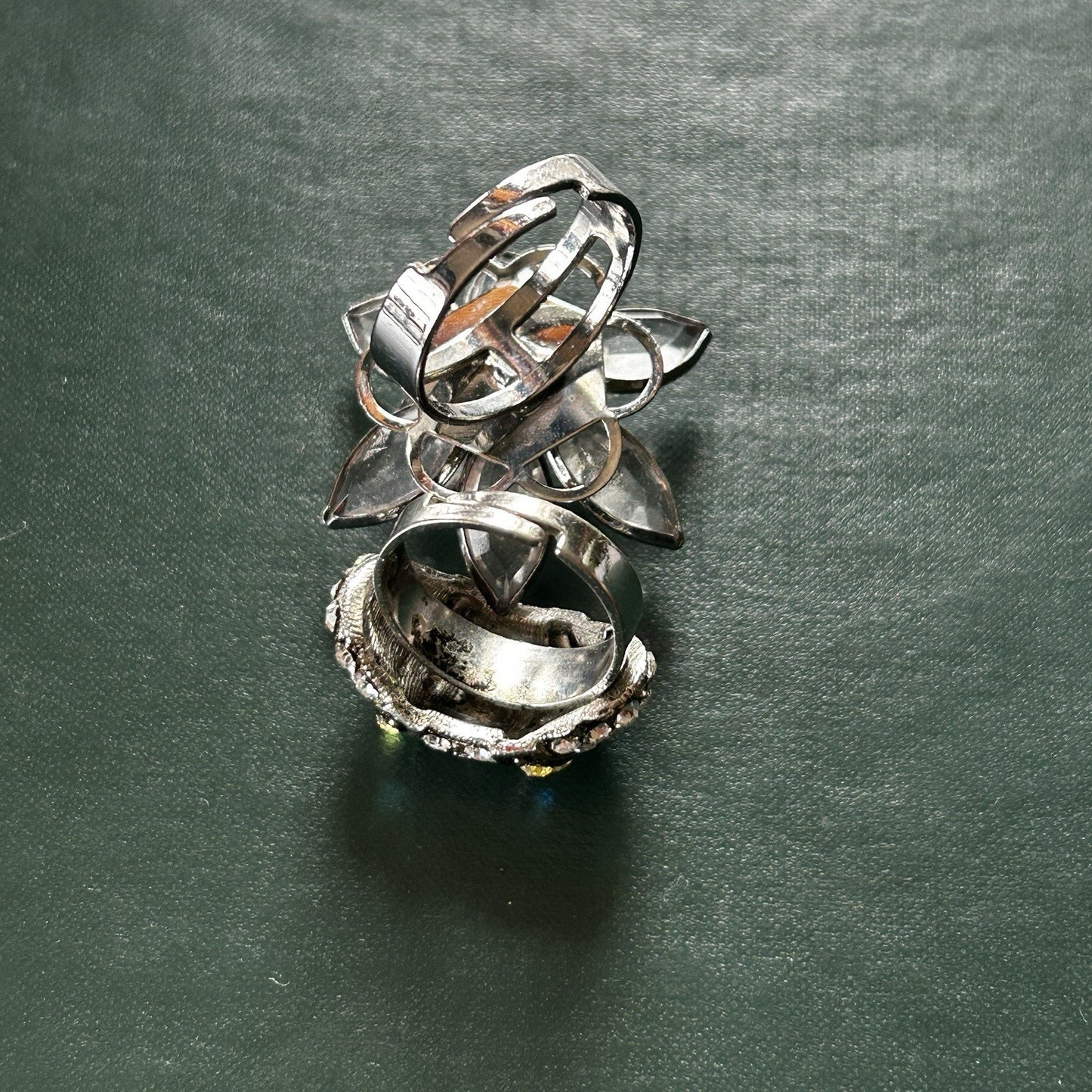 Pair Of Adjustable Costume Jewelry Rings