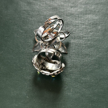 Pair Of Adjustable Costume Jewelry Rings