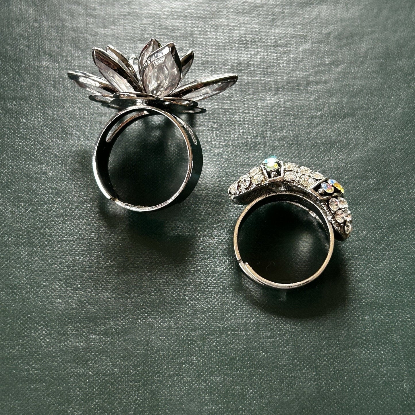 Pair Of Adjustable Costume Jewelry Rings