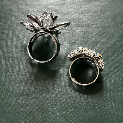 Pair Of Adjustable Costume Jewelry Rings