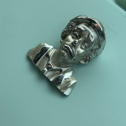 Vintage Emmett Kelly Sad Clown Brooch - Silver Tone Sad Pierrot Hobo Clown Pin - 2.25" Mid-Century Figural Jewelry