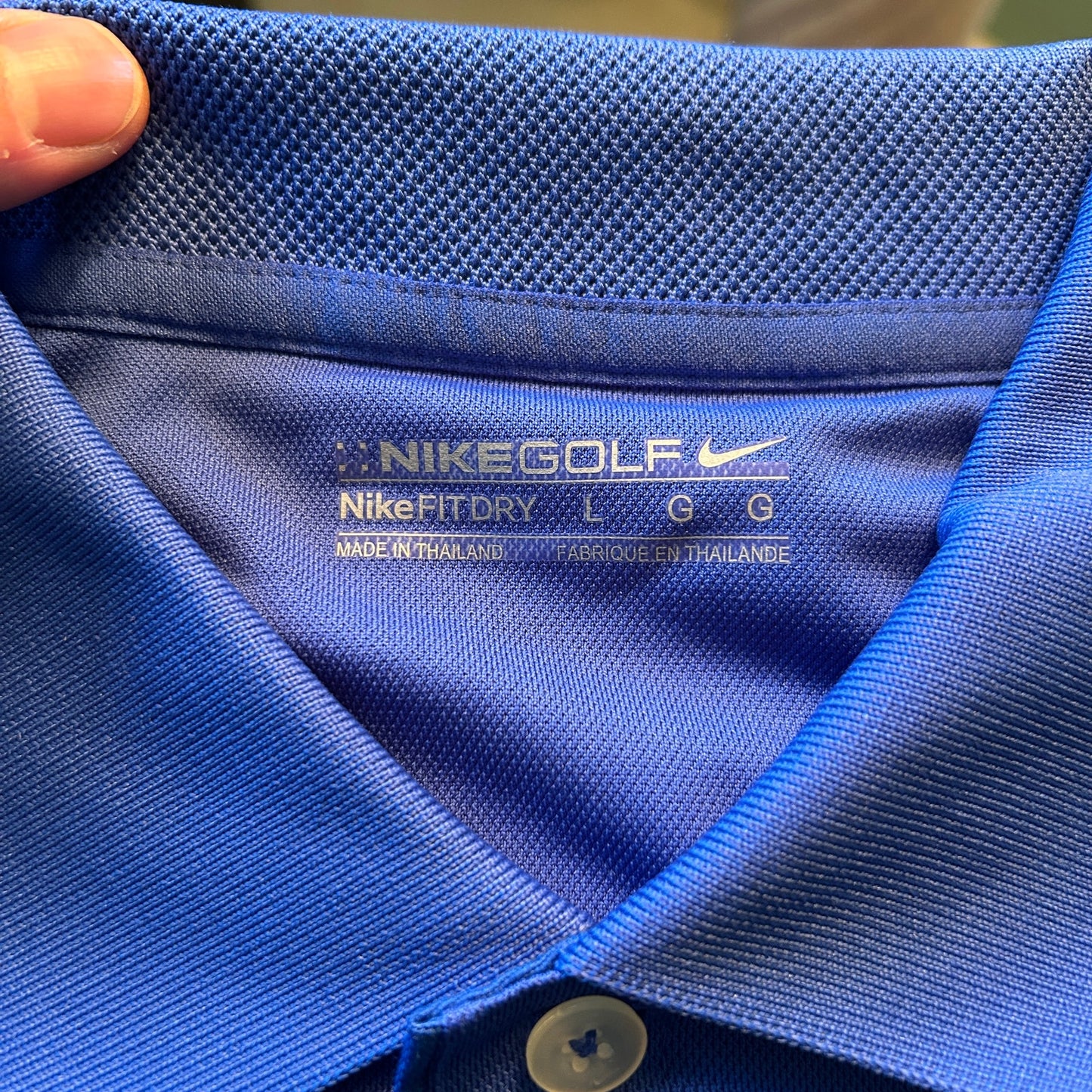 Nike Golf Walt Disney World Men’s Dri-FIT Polo Shirt, Royal Blue, Size Large, White Swoosh